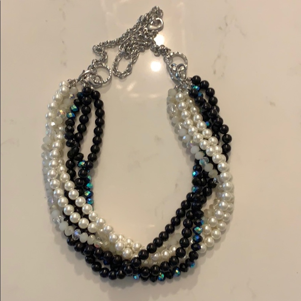 Premier Designs Black & White Mix Master necklace